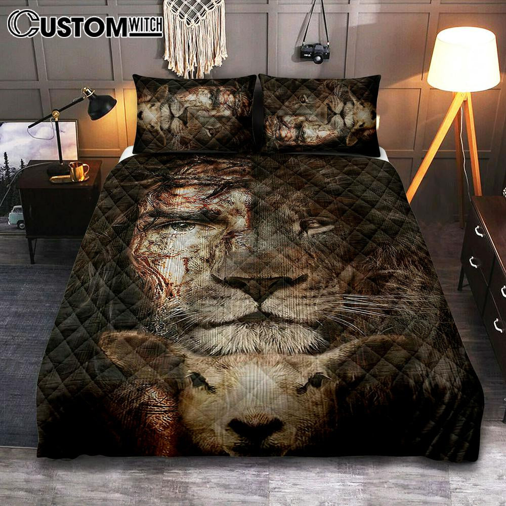 Lion And Lamb Quilt Bedding Set Bedroom Prints – Christian Cover Twin Bedding Quilt Bedding Set – Religious Quilt Bedding Set Prints Lion And Lamb Quilt Bedding Set Bedroom Prints – Christian Cover Twin Bedding Quilt Bedding Set – Religious Quilt Bedding Set Prints