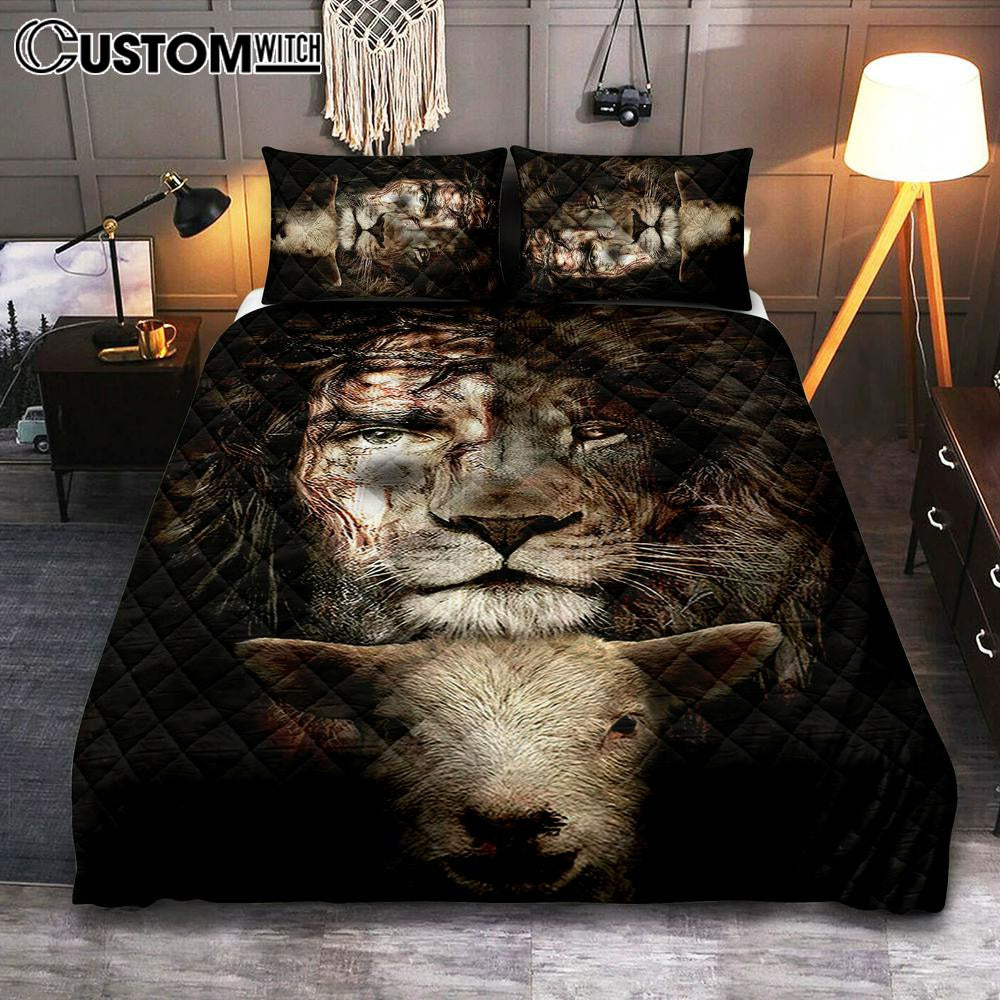 Lion And Lamb Quilt Bedding Set Bedroom – Christian Cover Twin Bedding Quilt Bedding Set – Religious Quilt Bedding Set Prints Lion And Lamb Quilt Bedding Set Bedroom – Christian Cover Twin Bedding Quilt Bedding Set – Religious Quilt Bedding Set Prints