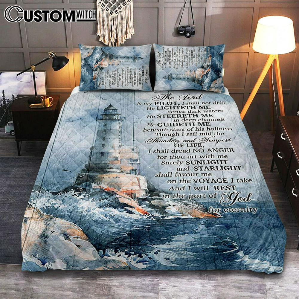 Lighthouses The Lord Is My Pilot Quilt Bedding Set Art – Christian Art – Bible Verse Bedroom – Religious Home Decor Lighthouses The Lord Is My Pilot Quilt Bedding Set Art – Christian Art – Bible Verse Bedroom – Religious Home Decor