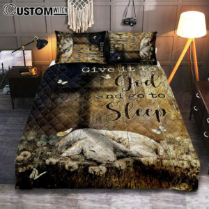 Lamb Of God Dandelion Field Give It To God And Go To Sleep Quilt Bedding Set Art – Christian Art – Bible Verse Bedroom – Religious Home Decor