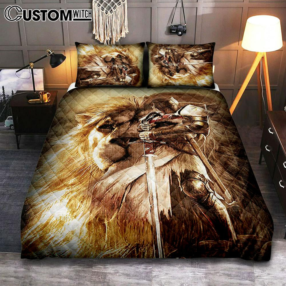 Knight Of God The Lion Of Judah Quilt Bedding Set – Christian Bedroom – Religious Home Decor Knight Of God The Lion Of Judah Quilt Bedding Set – Christian Bedroom – Religious Home Decor