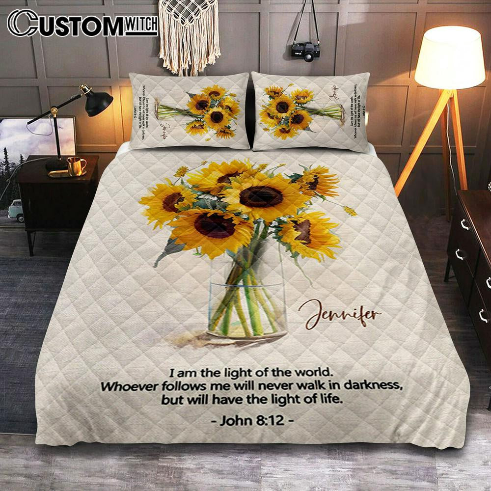 John 81 I Am The Light Of The World Personalized Quilt Bedding Set Bedroom – Christian Quilt Bedding Set Prints – Bible Verse Gift For Women Of God John 81 I Am The Light Of The World Personalized Quilt Bedding Set Bedroom – Christian Quilt Bedding Set Prints – Bible Verse Gift For Women Of God