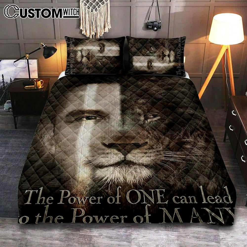 Jesus The Lion Of Judah Quilt Bedding Set – The Perfect Combination Quilt Bedding Set Art – Christian Art – Bible Verse Bedroom – Religious Home Decor