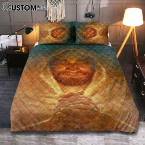Jesus Pray The Peace Of God Quilt Bedding Set Prints – Jesus Christ Quilt Bedding Set Art – Christian Cover Twin Bedding Decor