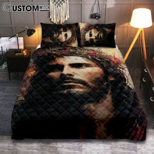 Jesus Portrait Quilt Bedding Set Prints – Jesus Quilt Bedding Set Art – Christian Bedroom Decor 3