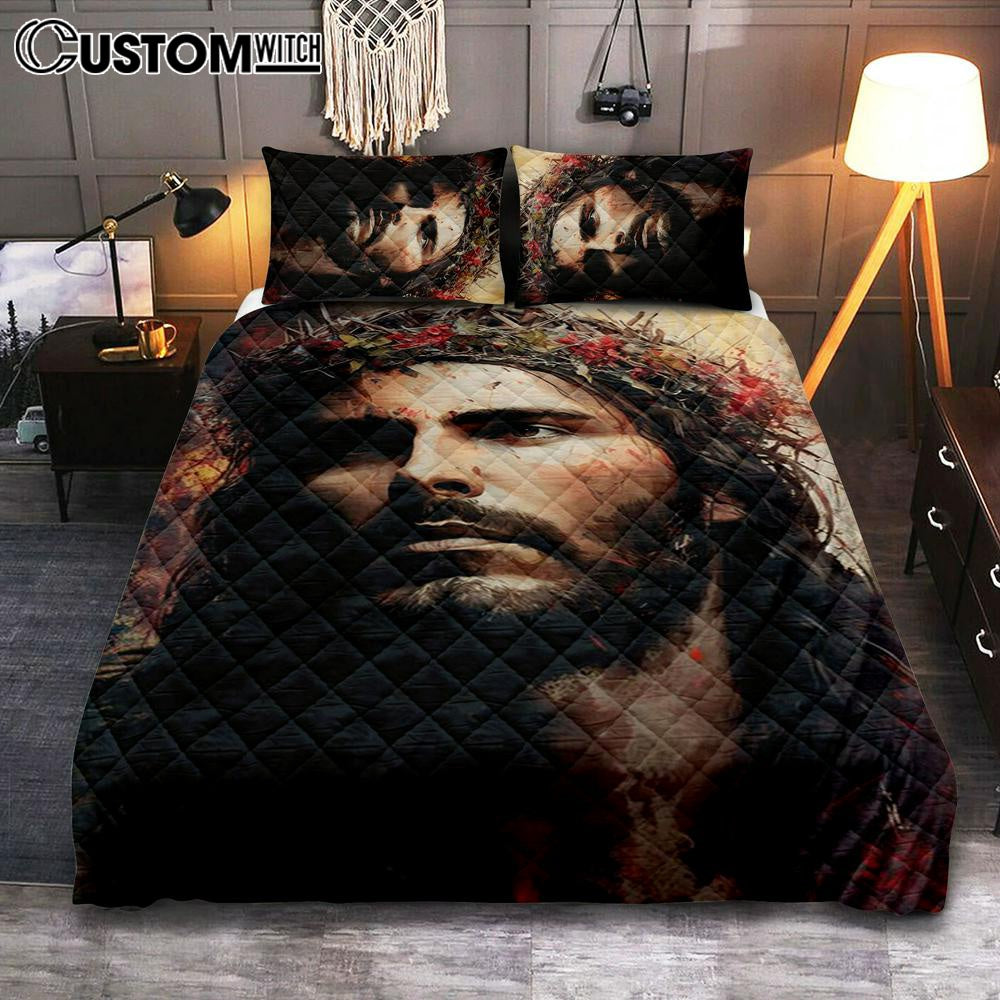 Jesus Portrait Quilt Bedding Set Prints – Jesus Quilt Bedding Set Art – Christian Bedroom Decor 3