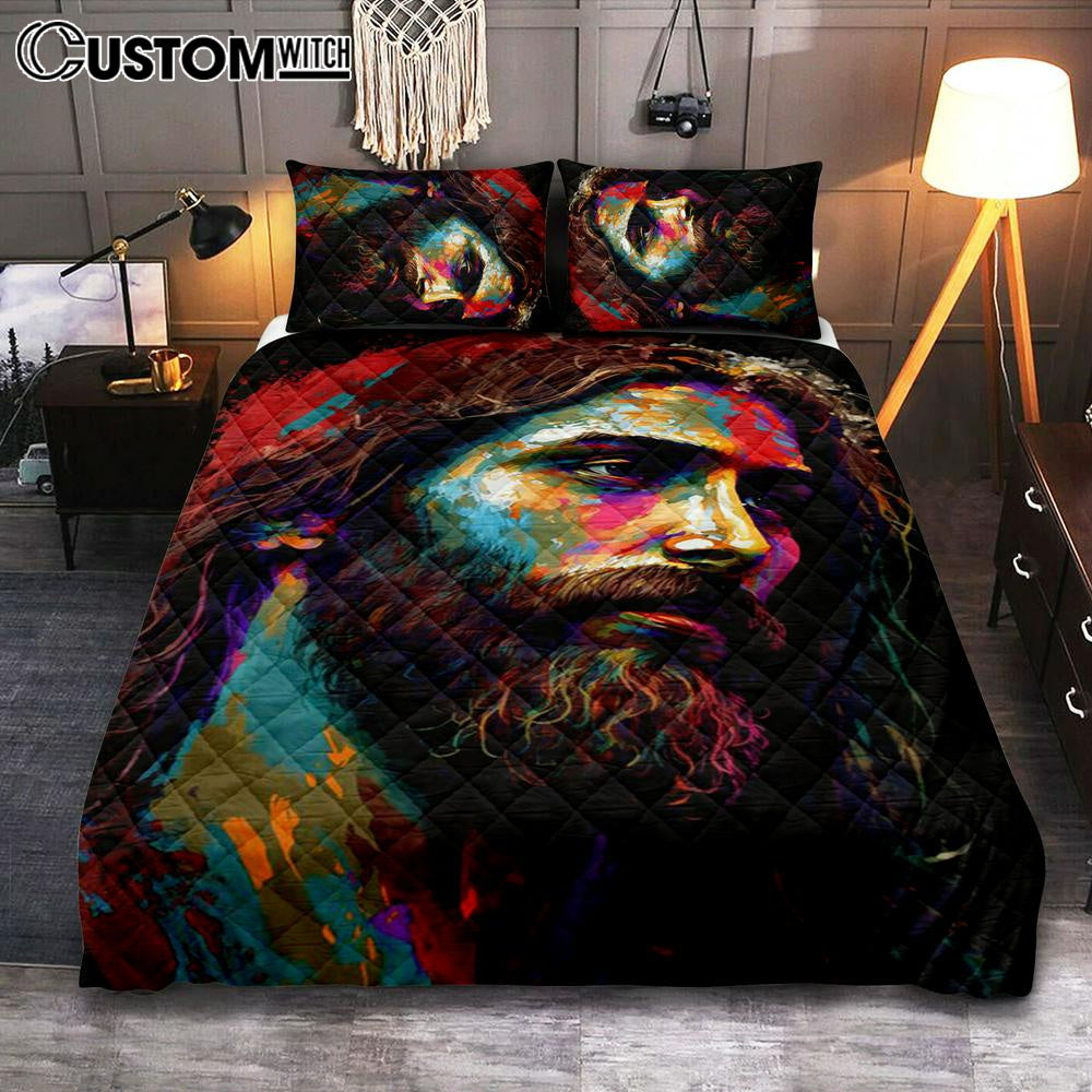 Jesus Portrait Quilt Bedding Set Prints – Jesus Quilt Bedding Set Art – Christian Bedroom Decor 2