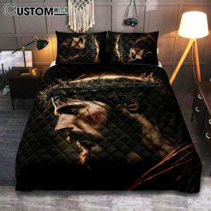 Jesus Portrait Quilt Bedding Set Prints – Jesus Quilt Bedding Set Art – Christian Bedroom Decor 1