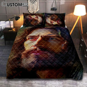 Jesus Portrait Quilt Bedding Set Prints – Jesus Quilt Bedding Set Art – Christian Bedroom Decor
