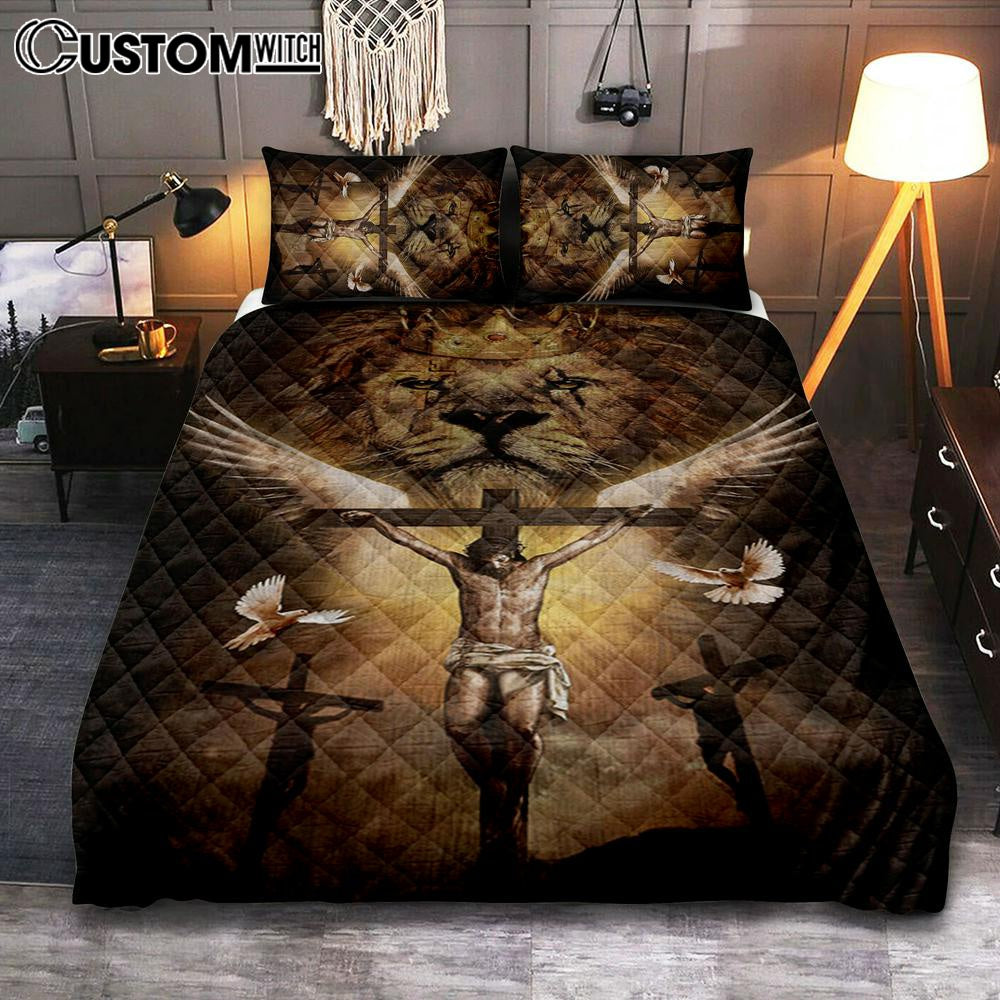 Jesus On The Cross Lion Quilt Bedding Set Prints – Jesus Christ Quilt Bedding Set Art – Christian Cover Twin Bedding Decor Jesus On The Cross Lion Quilt Bedding Set Prints – Jesus Christ Quilt Bedding Set Art – Christian Cover Twin Bedding Decor