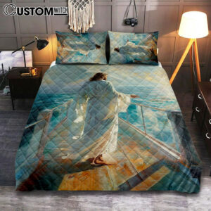 Jesus Oil Painting Quilt Bedding Set Prints – Jesus Quilt Bedding Set Art – Christian Bedroom Decor