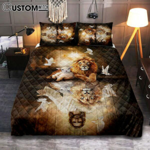 Jesus Lion Lamb Of God And Dove Quilt Bedding Set Art – Christian Art – Bible Verse Bedroom – Religious Home Decor