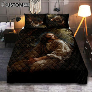 Jesus In The Tree In The Style Of Lush Brushstr 66 Quilt Bedding Set Prints – Jesus Quilt Bedding Set Art – Christian Bedroom Decor