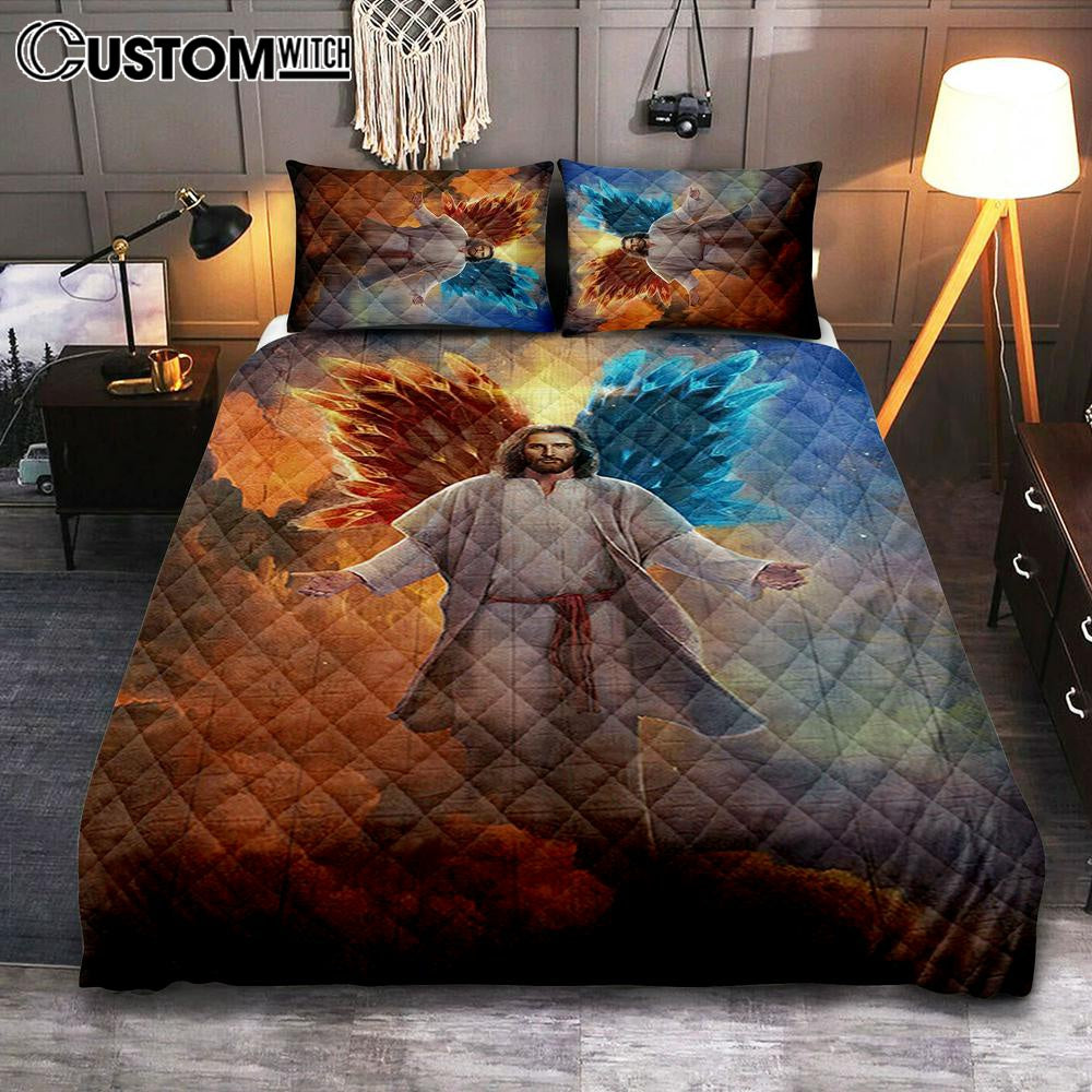 Jesus Hands Stretched Out Bedroom Quilt Bedding Set – Jesus Portrait Quilt Bedding Set Prints – Christian Bedroom Jesus Hands Stretched Out Bedroom Quilt Bedding Set – Jesus Portrait Quilt Bedding Set Prints – Christian Bedroom