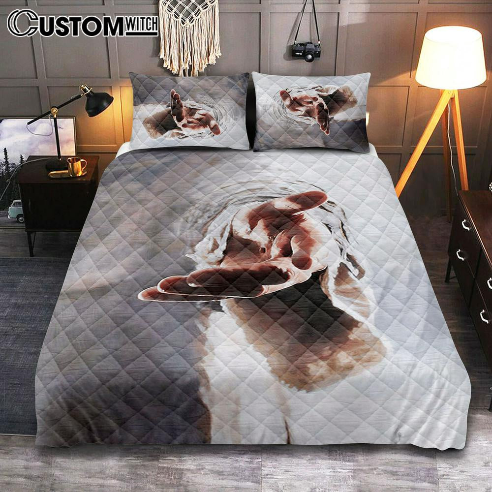 Jesus Gives Hand Quilt Bedding Set Prints – Jesus Christ Quilt Bedding Set Art – Christian Cover Twin Bedding Decor Jesus Gives Hand Quilt Bedding Set Prints – Jesus Christ Quilt Bedding Set Art – Christian Cover Twin Bedding Decor
