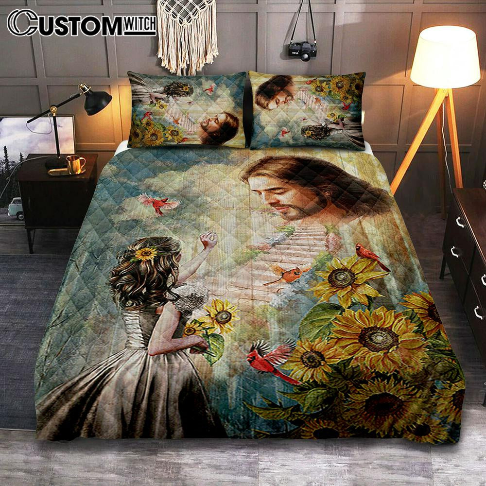 Jesus Girl And Path To Heaven Quilt Bedding Set – Christian Bedroom – Religious Home Decor Jesus Girl And Path To Heaven Quilt Bedding Set – Christian Bedroom – Religious Home Decor