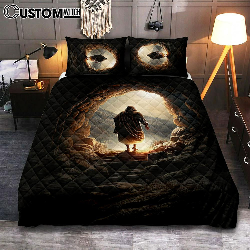 Jesus Christ Rises From Cave Quilt Bedding Set Prints – Religious Quilt Bedding Set Art – Christian Cover Twin Bedding Decor Jesus Christ Rises From Cave Quilt Bedding Set Prints – Religious Quilt Bedding Set Art – Christian Cover Twin Bedding Decor