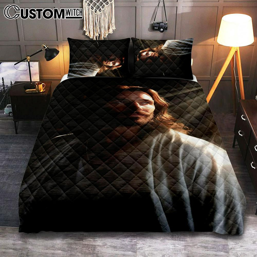 Jesus Christ Art Quilt Bedding Set Prints – Jesus Quilt Bedding Set Art – Christian Bedroom Decor