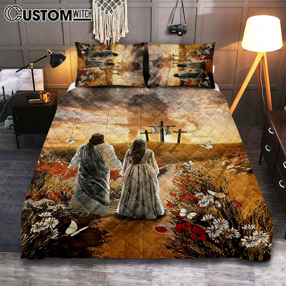 Jesus Beautiful Girl Sunset Lion Poppy Flower Quilt Bedding Set Bedroom – Christian Quilt Bedding Set Prints – Bible Verse Quilt Bedding Set Art Jesus Beautiful Girl Sunset Lion Poppy Flower Quilt Bedding Set Bedroom – Christian Quilt Bedding Set Prints – Bible Verse Quilt Bedding Set Art