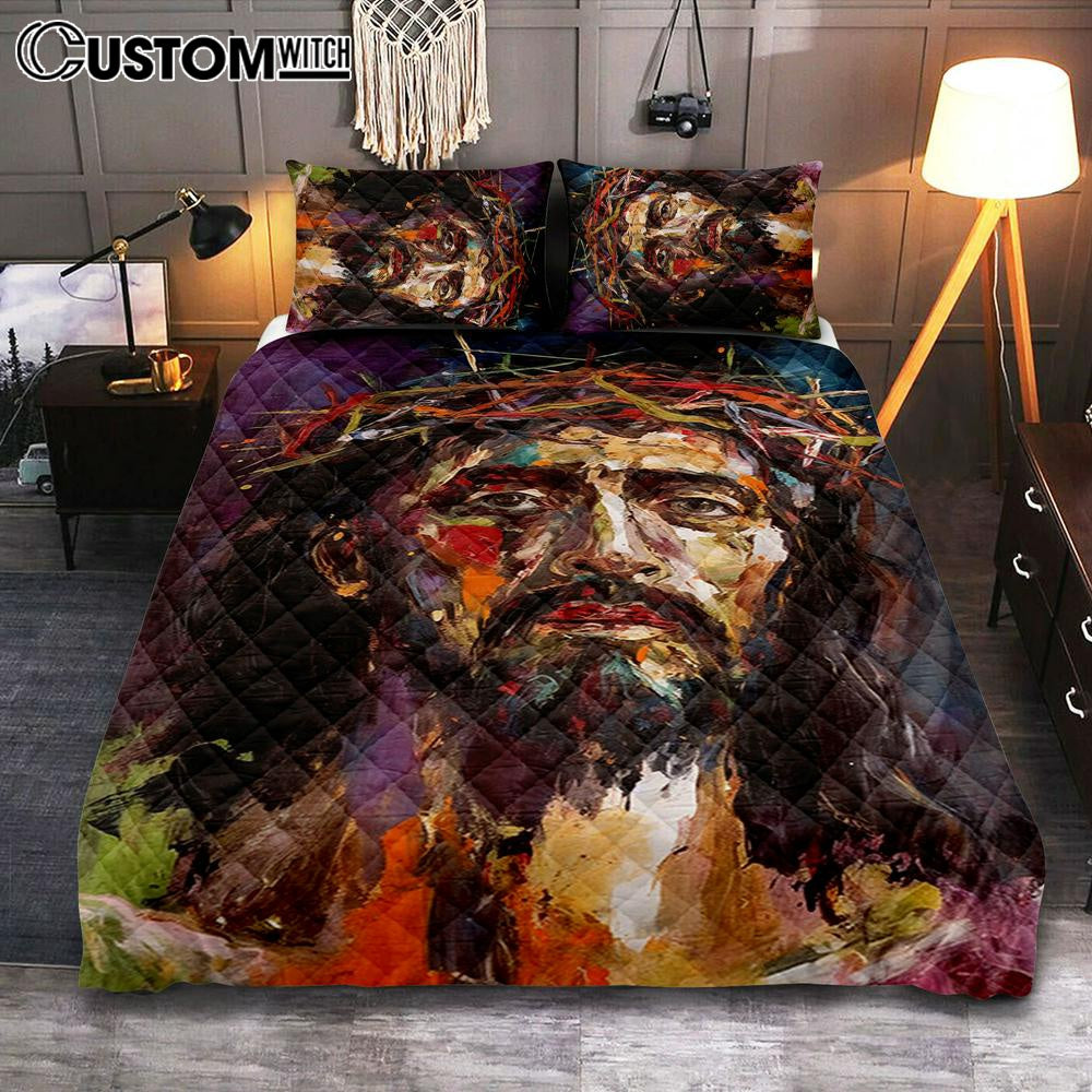 Jesus Art Quilt Bedding Set Prints – Jesus Quilt Bedding Set Art – Christian Bedroom Decor