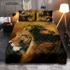 Jesus And King Lion Quilt Bedding Set Bedroom – Jesus Quilt Bedding Set Pictures – Christian Quilt Bedding Set Bedroom