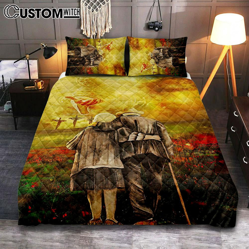 Jesus And An Old Couple Quilt Bedding Set Bedroom – Jesus Quilt Bedding Set Pictures – Christian Quilt Bedding Set Bedroom