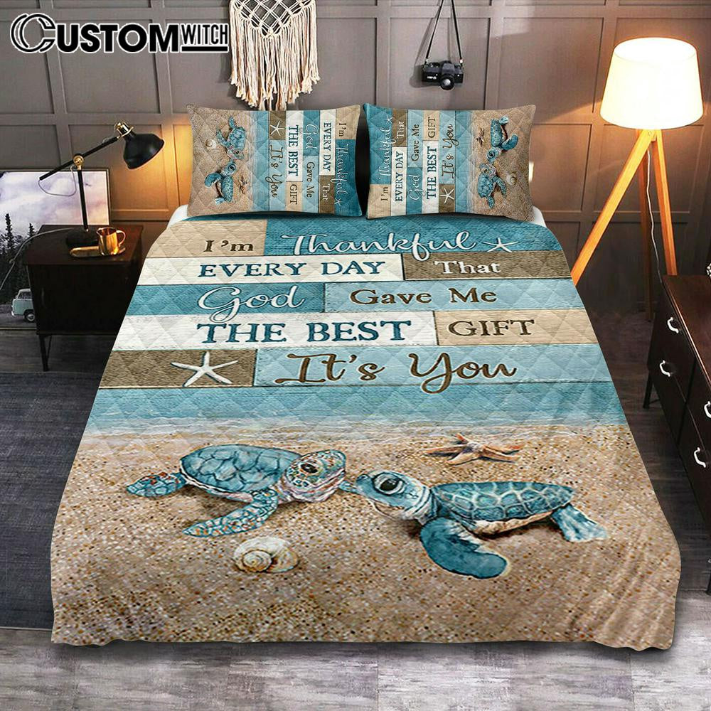 I’m Thankful Every Day Blue Sea Turtle Quilt Bedding Set Art – Bible Verse Bedroom I’m Thankful Every Day Blue Sea Turtle Quilt Bedding Set Art – Bible Verse Bedroom