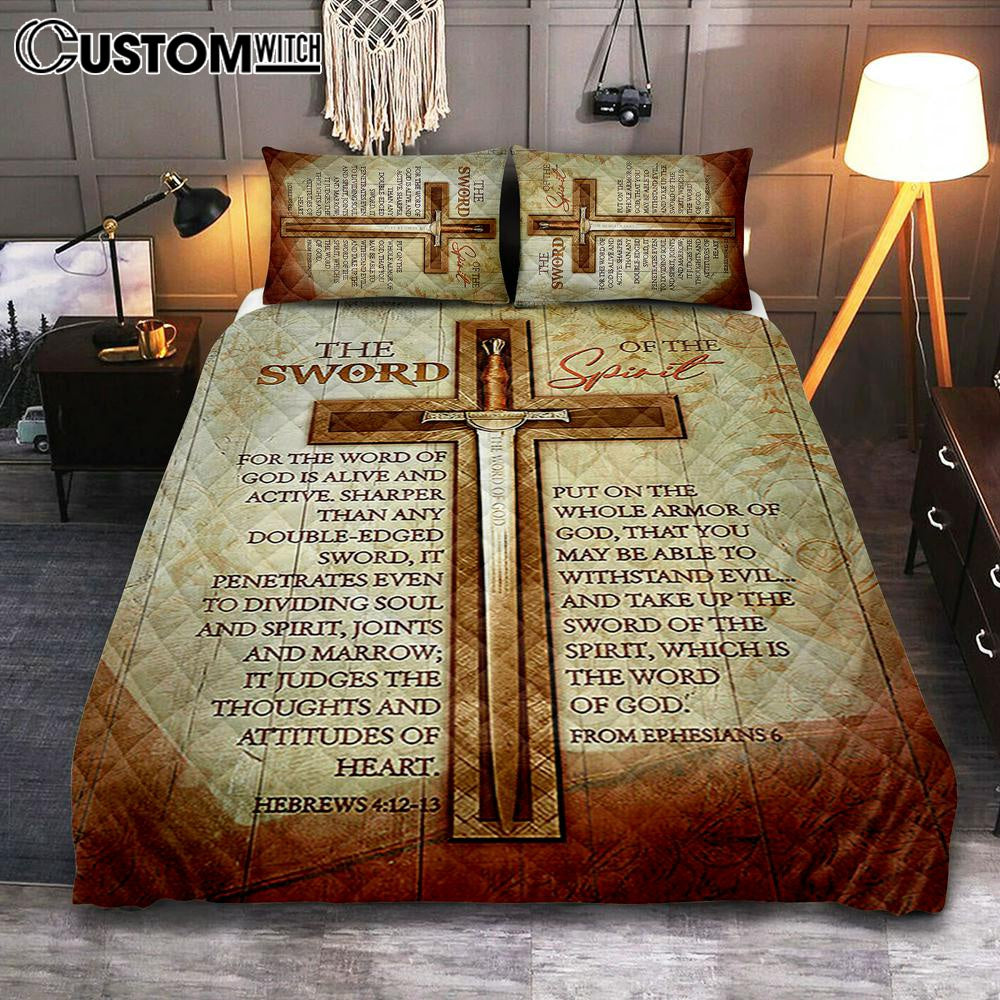 Cross Bible Verses Word Of God Quilt Bedding Set- The Sword Of The Spirit Quilt Bedding Set Bedroom – Christian Quilt Bedding Set Prints Cross Bible Verses Word Of God Quilt Bedding Set- The Sword Of The Spirit Quilt Bedding Set Bedroom – Christian Quilt Bedding Set Prints