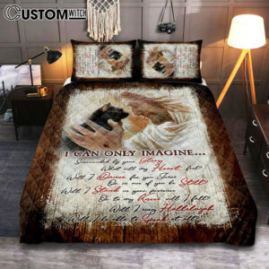 I Can Only Imagine Black Cat Jesus Quilt Bedding Set – Take My Hand Quilt Bedding Set Bedroom – Bible Verse Quilt Bedding Set Art – Christian Home Decor