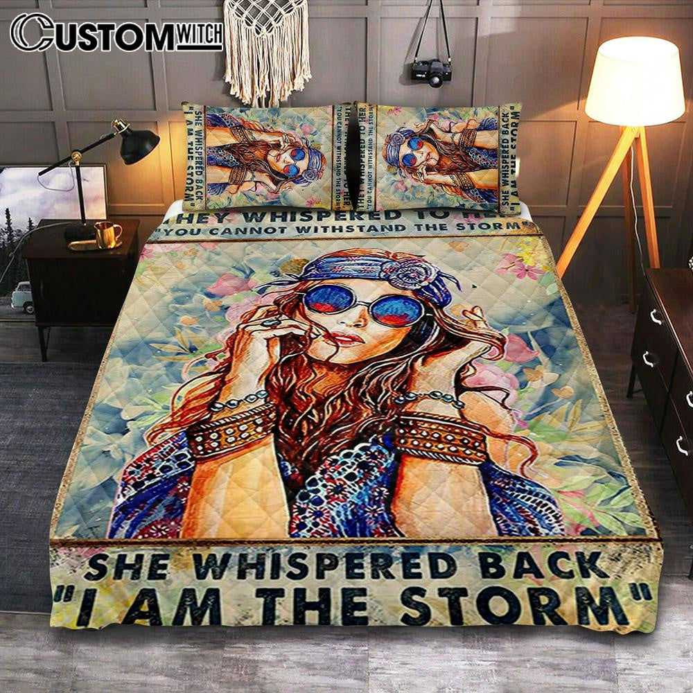 I Am The Storm Quilt Bedding Set Bedroom – Boho-Chic Bedroom – Positive Cover Twin Bedding Decor For Women