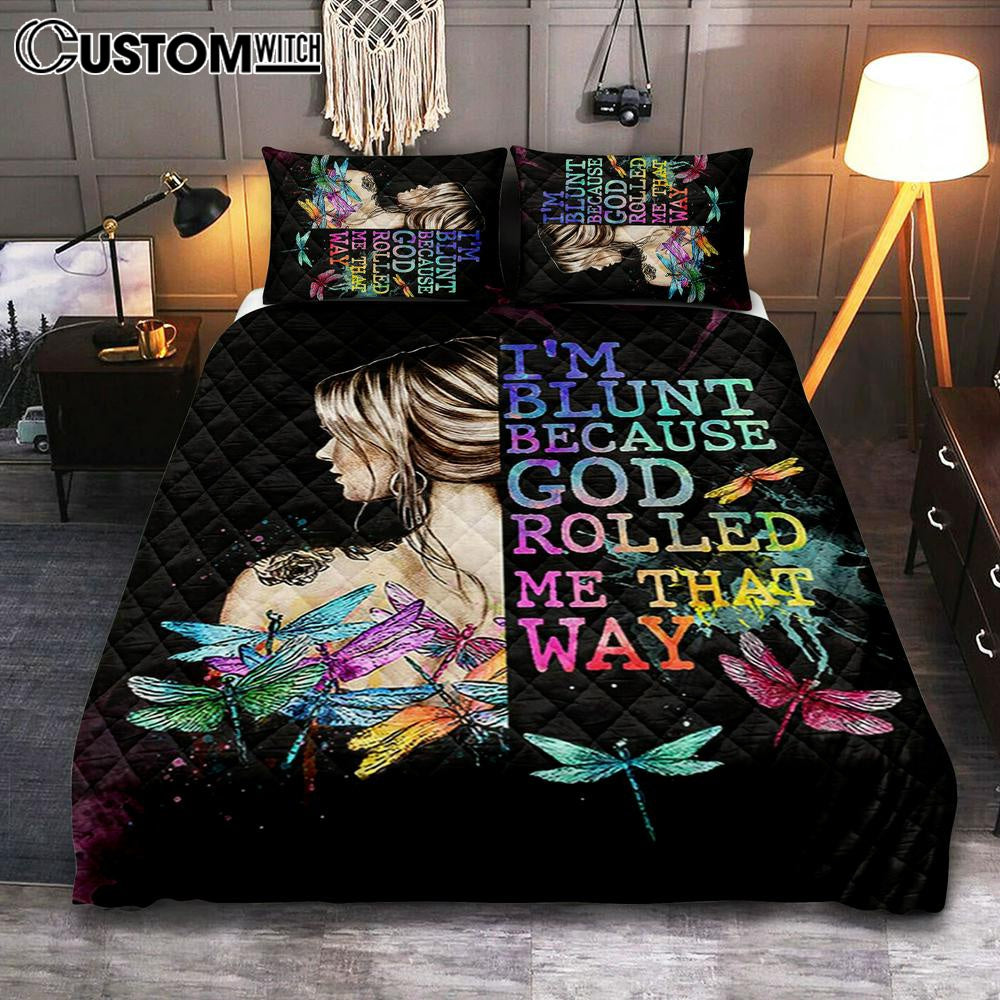 I Am Blunt Quilt Bedding Set Bedroom Decor – Bohemian Bedroom – Hippie Room Decor – Trippy Cover Twin Bedding Decor
