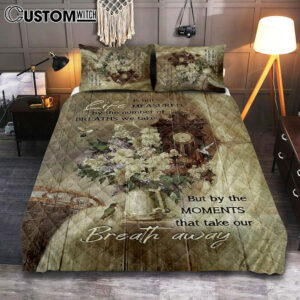 Hummingbird Life Is Not Measured By The Number Of Breaths Quilt Bedding Set Art – Bible Verse Bedroom