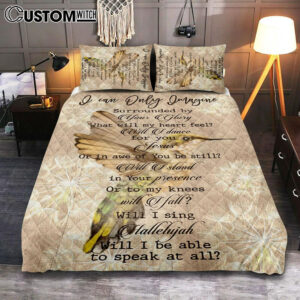 Hummingbird I Can Only Imagine Quilt Bedding Set Bedroom – Christian Bedroom Decor – Religious Quilt Bedding Set Prints