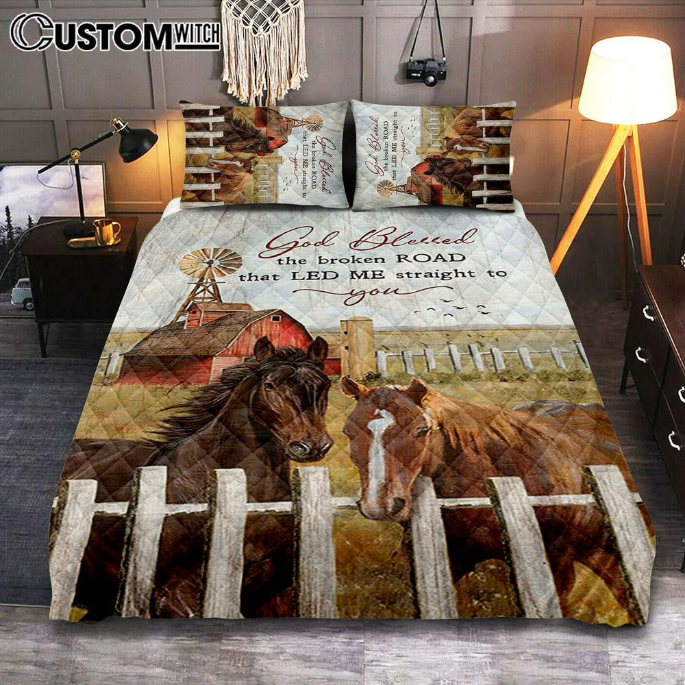 House God Blessed The Broken Road That Led Me Straight To You Quilt Bedding Set Art – Bible Verse Bedroom House God Blessed The Broken Road That Led Me Straight To You Quilt Bedding Set Art – Bible Verse Bedroom