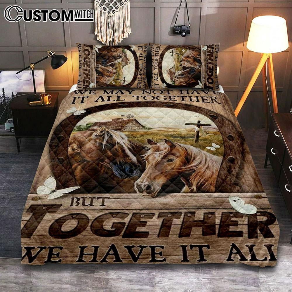 Horse We May Not Have It All Together Quilt Bedding Set Bedroom – Christian Bedroom Decor – Religious Quilt Bedding Set Prints