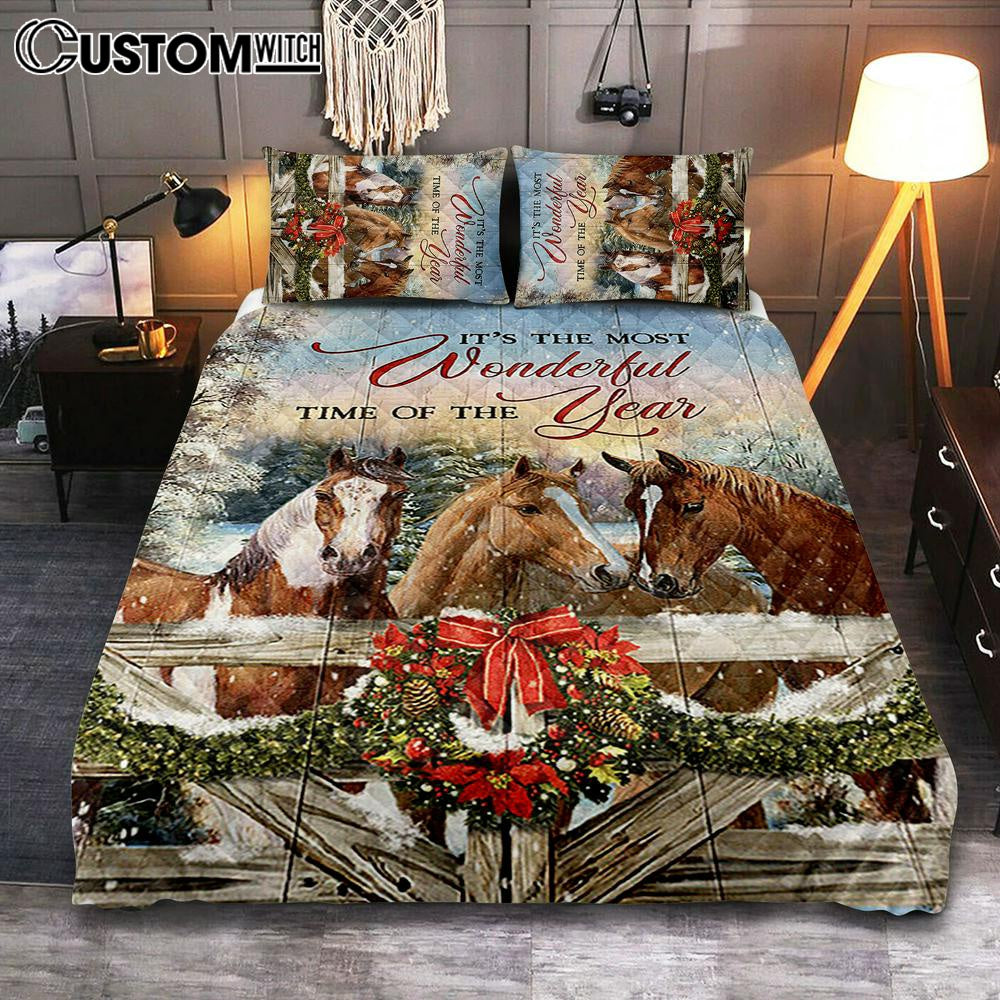 Horse Farm It’s The Most Wonderful Time Of The Year Quilt Bedding Set Bedroom – Christian Cover Twin Bedding Quilt Bedding Set – Gift For Horse Lover Horse Farm It’s The Most Wonderful Time Of The Year Quilt Bedding Set Bedroom – Christian Cover Twin Bedding Quilt Bedding Set – Gift For Horse Lover
