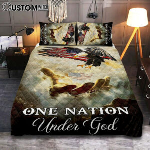 Hand Of Jesus One Nation Under God Quilt Bedding Set Bedroom – Jesus Quilt Bedding Set Pictures – Christian Quilt Bedding Set Bedroom