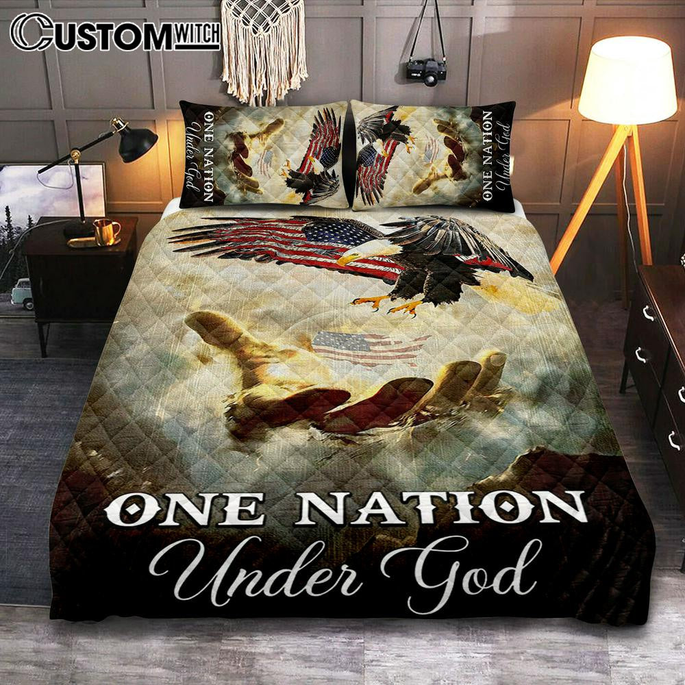 Hand Of Jesus One Nation Under God Quilt Bedding Set Bedroom – Jesus Quilt Bedding Set Pictures – Christian Quilt Bedding Set Bedroom