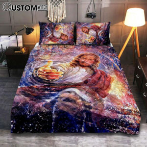 Hand Of God Knowing Jesus Quilt Bedding Set Bedroom – Christian Bedroom Decor – Religious Quilt Bedding Set Prints