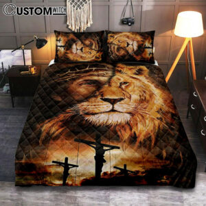 Half Jesus Half Lion Quilt Bedding Set Bedroom – Jesus Quilt Bedding Set Pictures – Christian Quilt Bedding Set Bedroom