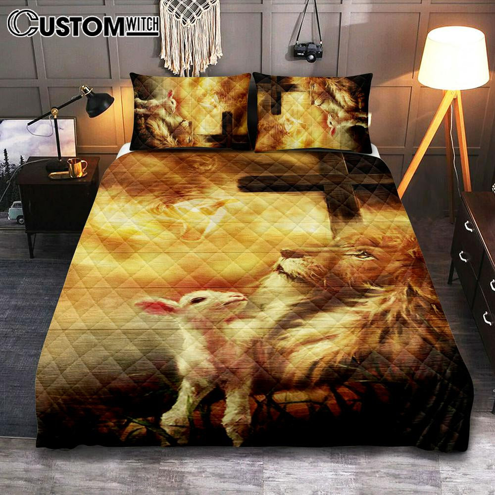 God, Lion And Lamb Quilt Bedding Set Bedroom – Christian Cover Twin Bedding Quilt Bedding Set – Religious Quilt Bedding Set Prints God, Lion And Lamb Quilt Bedding Set Bedroom – Christian Cover Twin Bedding Quilt Bedding Set – Religious Quilt Bedding Set Prints