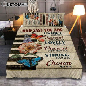 God Says You Are Piano Keys Gorgeous Butterfly Bible Verse Flowers Quilt Bedding Set Bedroom – Christian Quilt Bedding Set Prints